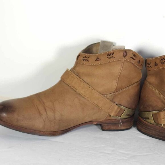 UGG Women's Austin US 6,5 Brown Leather Sheepskin Insole Western Ankle Boots - Picture 5 of 12